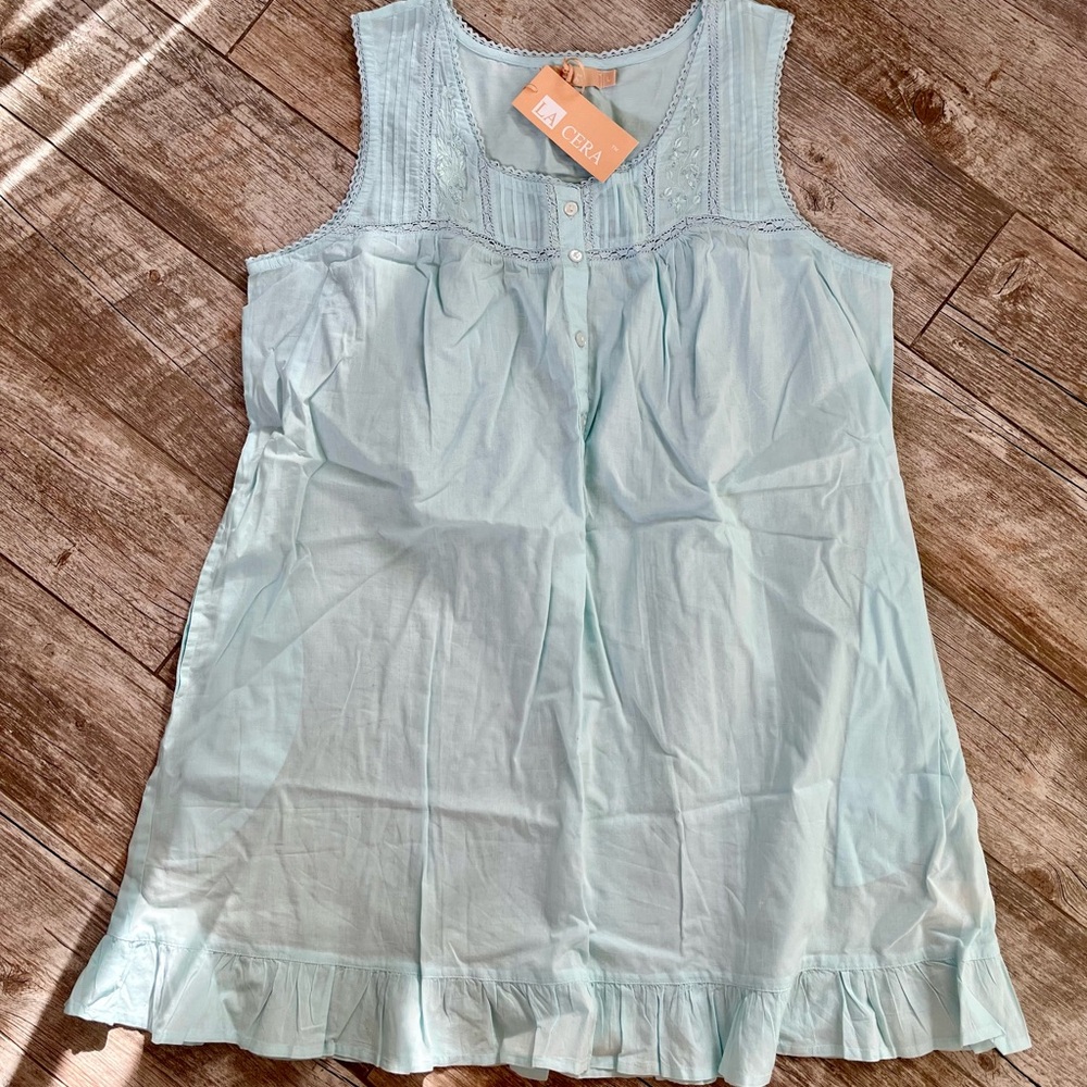 LA CERA Cotton Short Nightgown